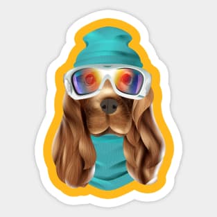 Hipster Labrador Sticker